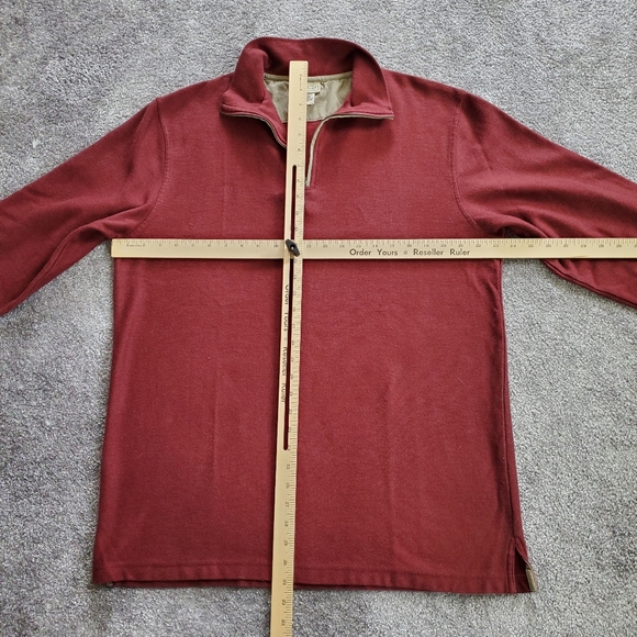 LL bean sweater Mens Large Red pullover 1/4 zip outdoor casual tall - Picture 8 of 10